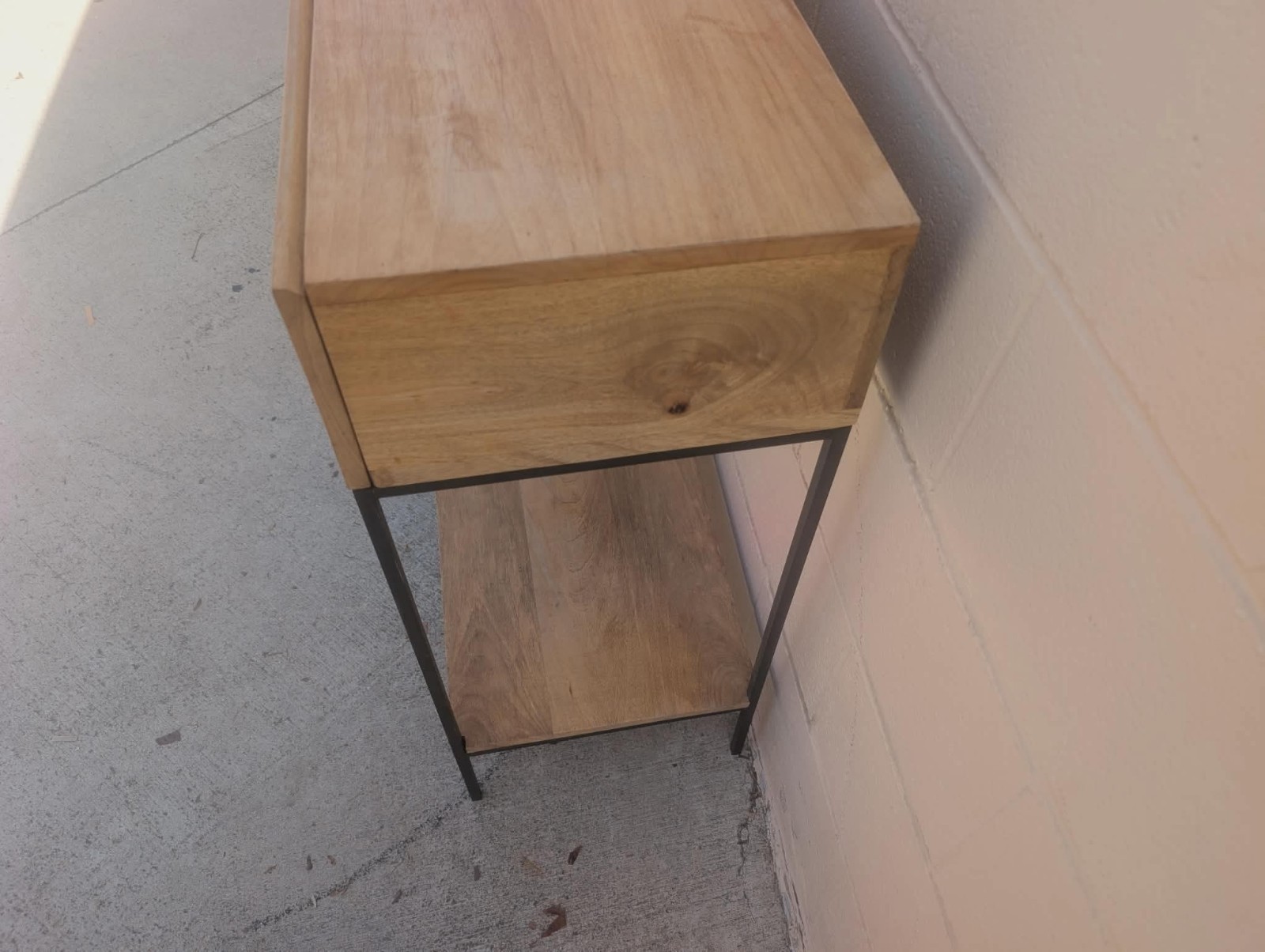 West Elm Raw Mango Wood & Iron Industrial storage console 42”