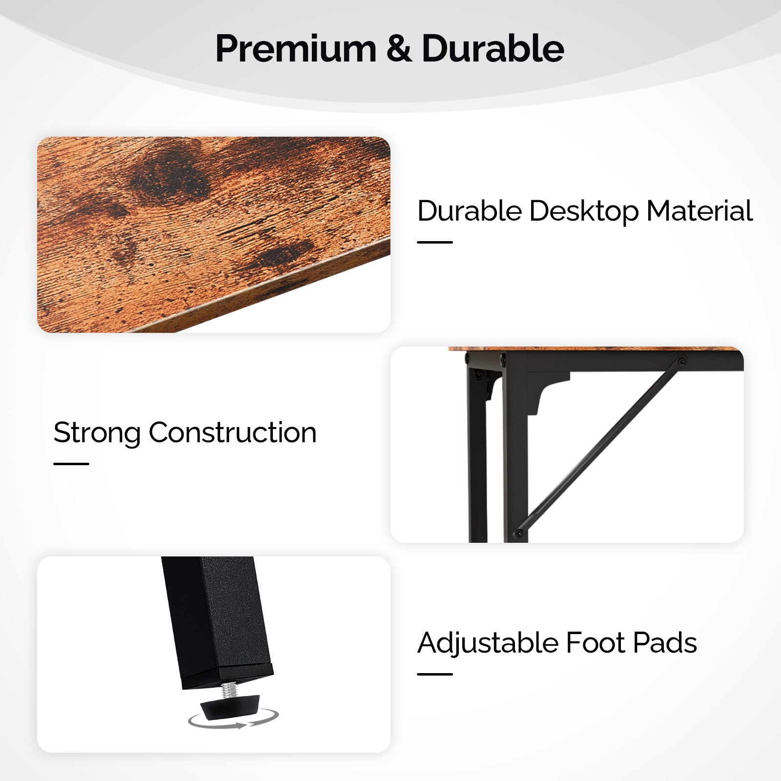 Durable MDF Top & Metal Frame, Ideal for Kitchen/Bar