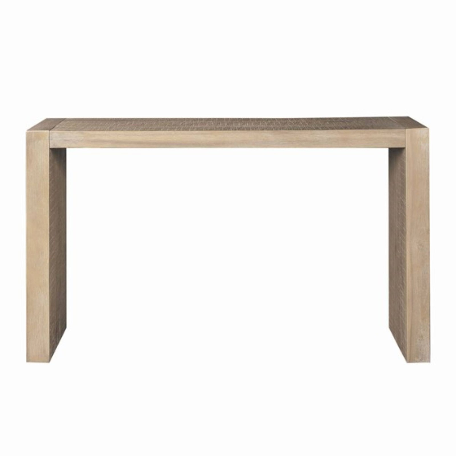 Solid wood and artificial wood control console tables – natural wood grain color