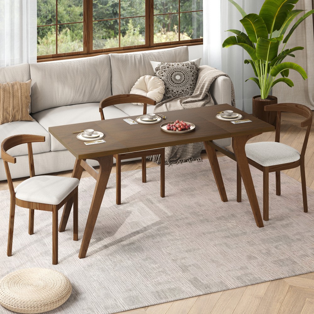 2-in-1 Natural Wood Coffee Table, Transformer to Dining Table, Height Adjustable