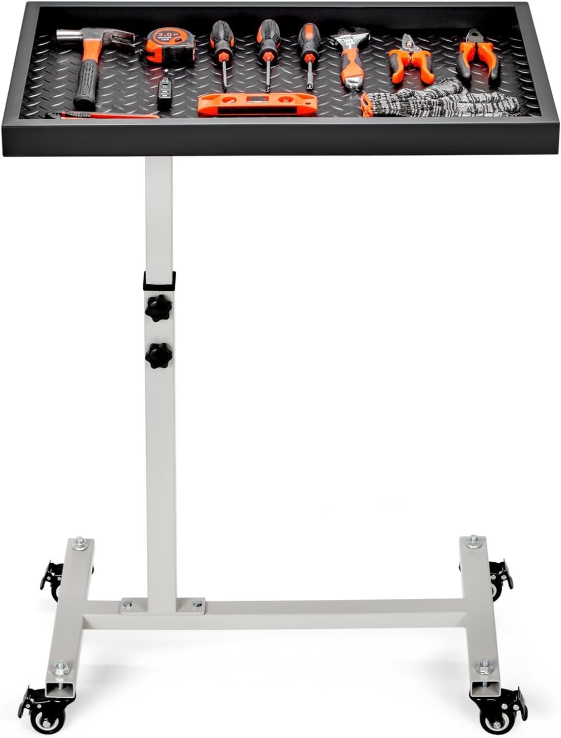 Ergonomic Rolling Tool Tray Table – 220LBS Capacity Adjustable Height Workbench