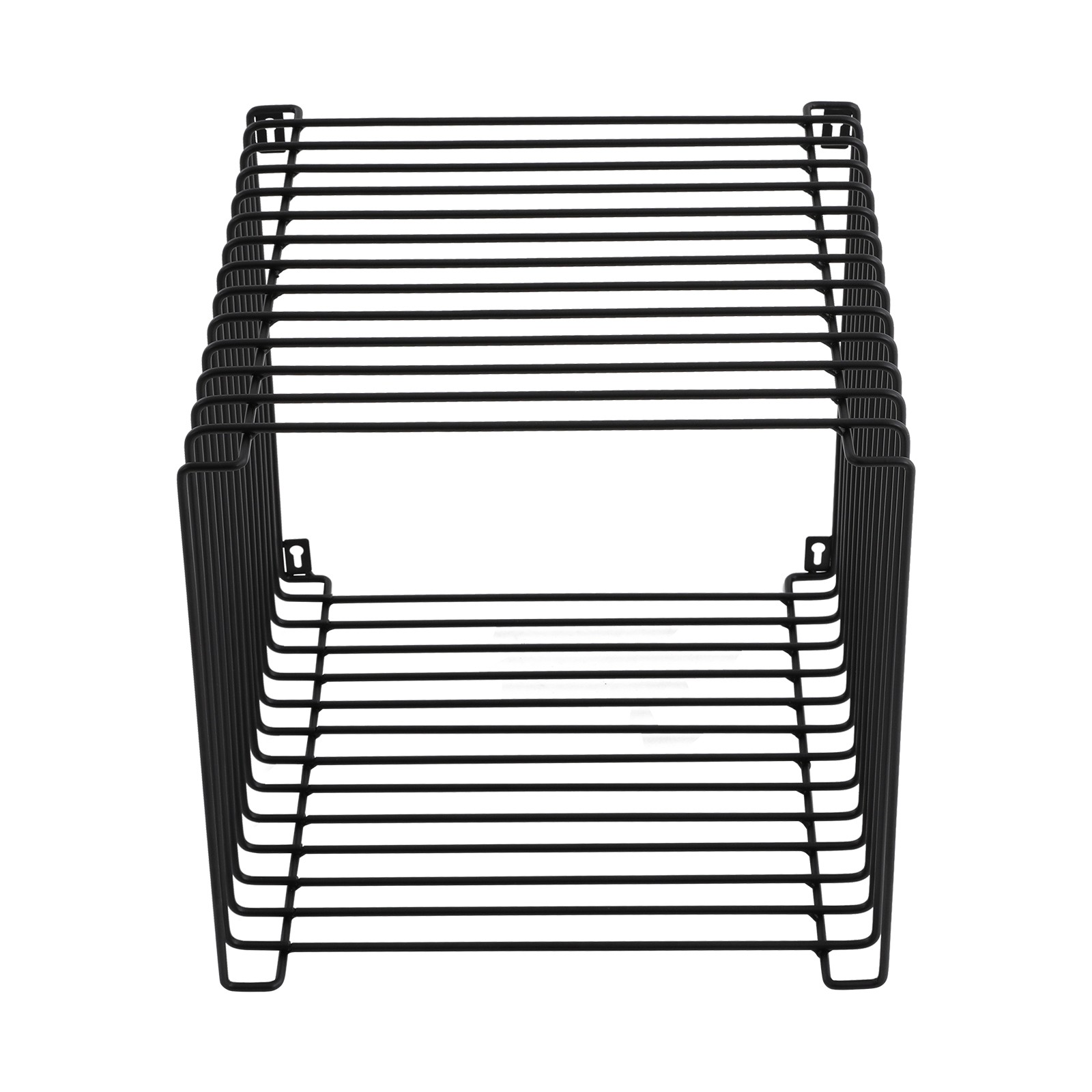 Black Square Side Table Wall or Floor Mount Geometric Retro Metal End Table