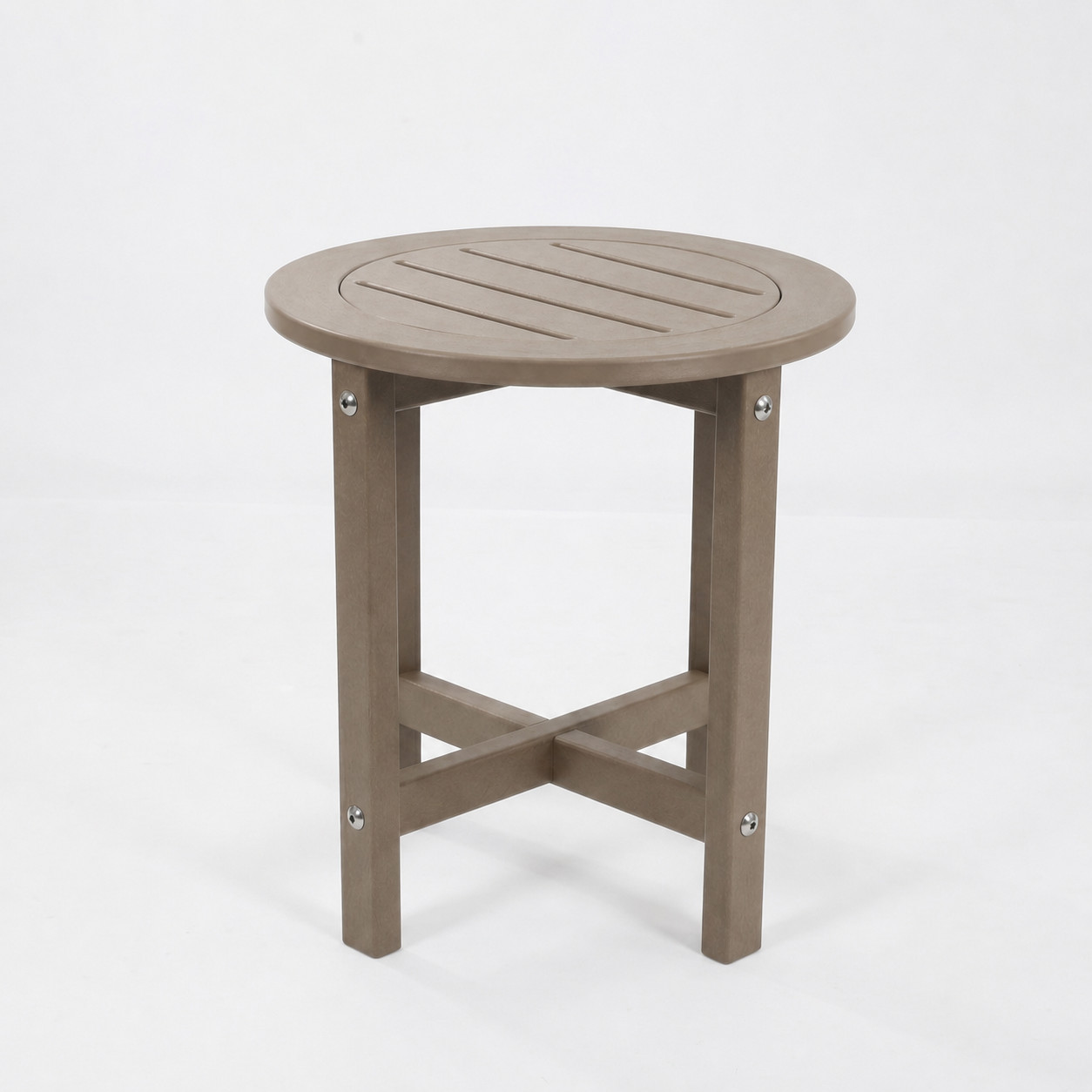 Antique Brown HDPE Outdoor Side Table 15.94″ L x 15.94″ W x 17.71″ H