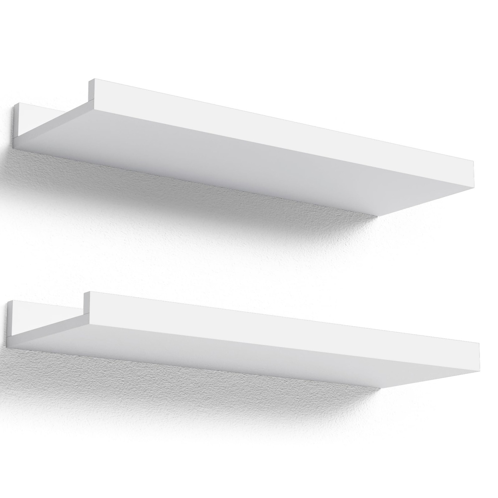Boswillon Floating Shelves Wall Mounted Set of 2, Modern White 15.7 In,