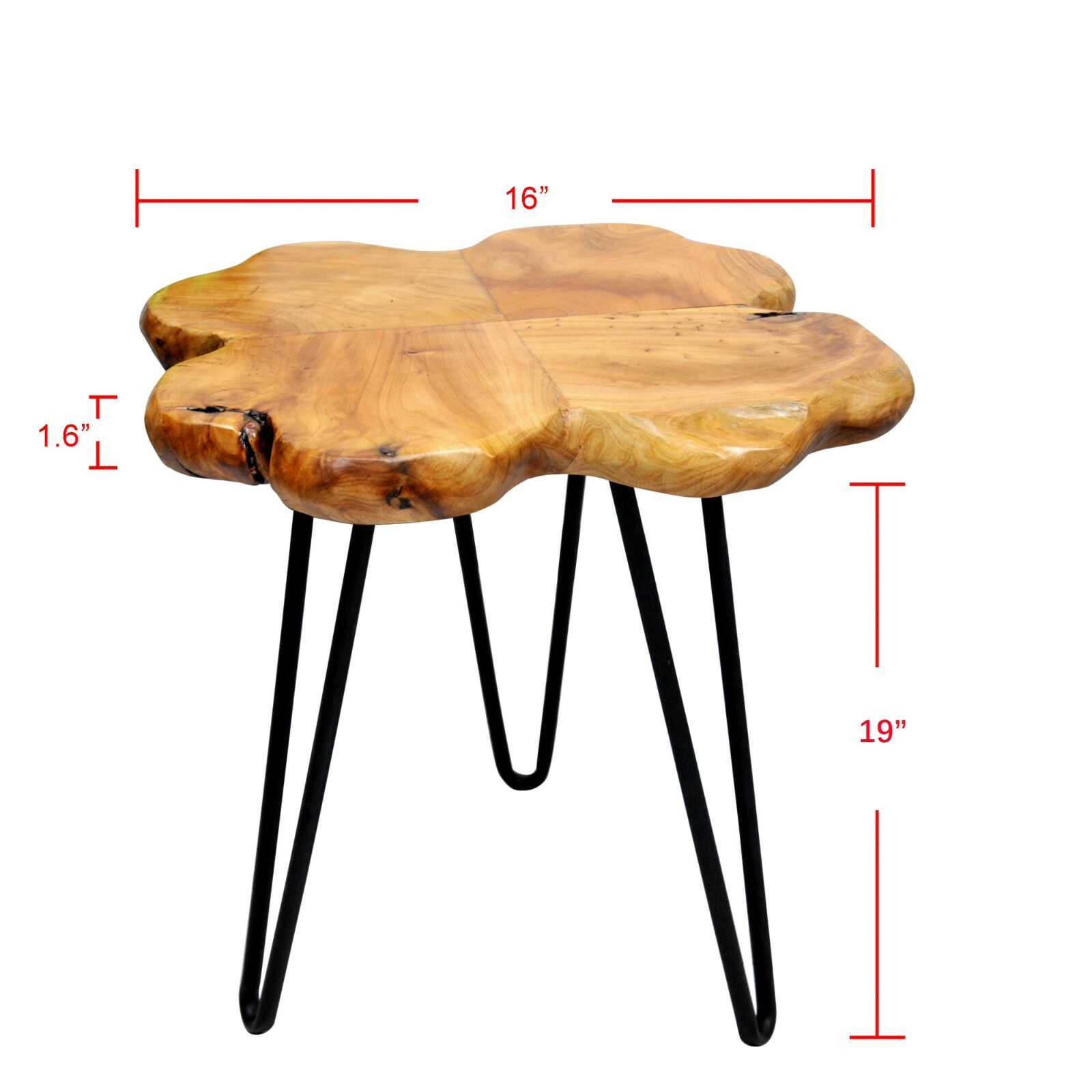 Greenage Natural Cedar Root Live Edge Coffee Table with Hairpin Legs Heavy Thick