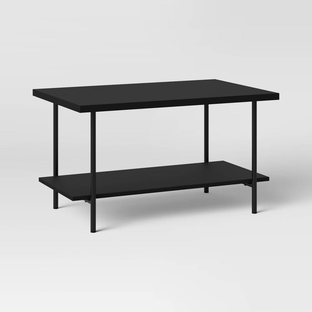 Wood and Metal Coffee Table Black – Room Essentials