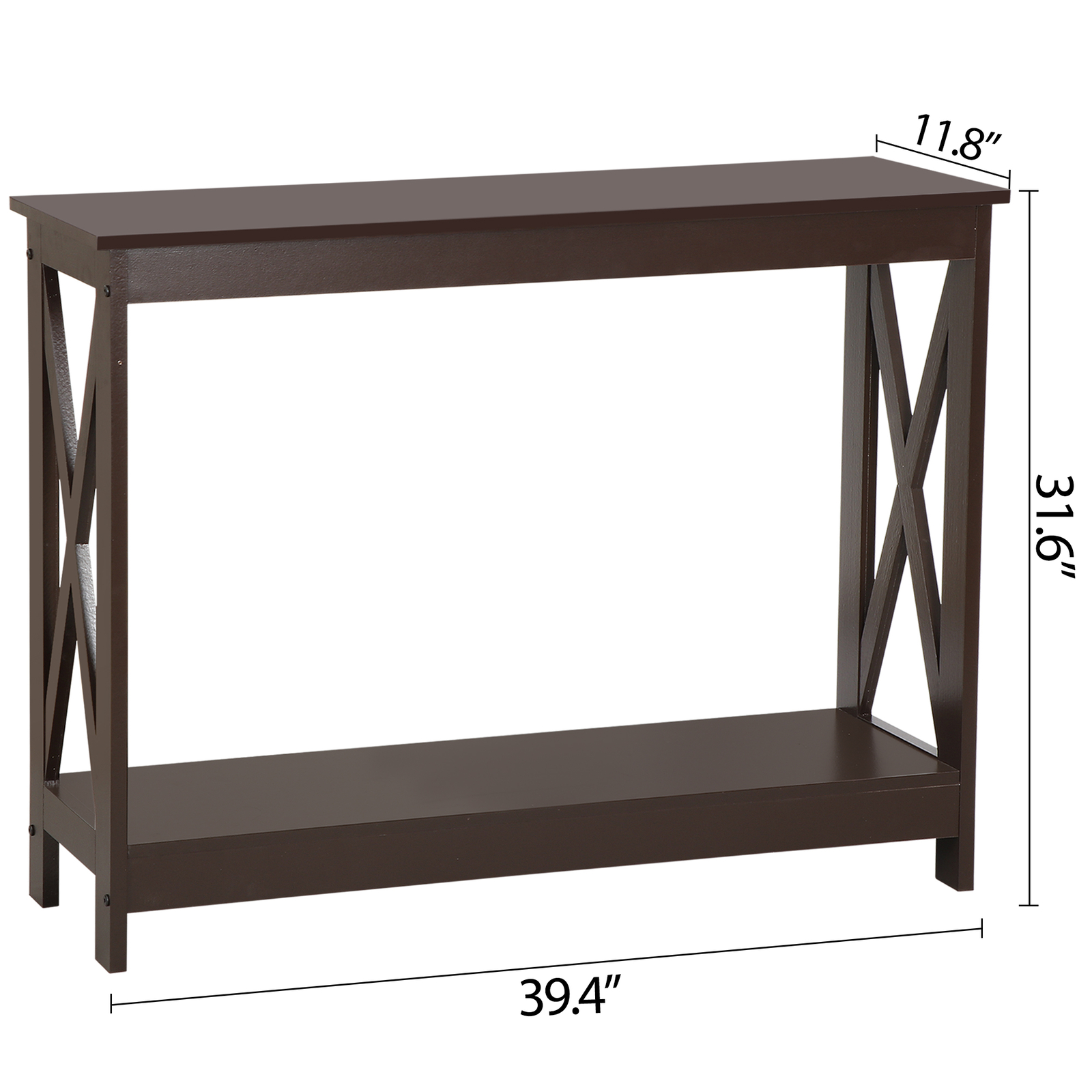 Brown Console Table For Entryway Storage Shelf Entry Farm Accent Home Decor