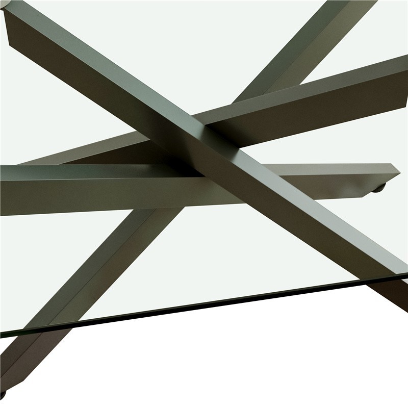 39.37″ Rectangular Clear Tempered Glass Coffee Table Living Room Home Tea Table