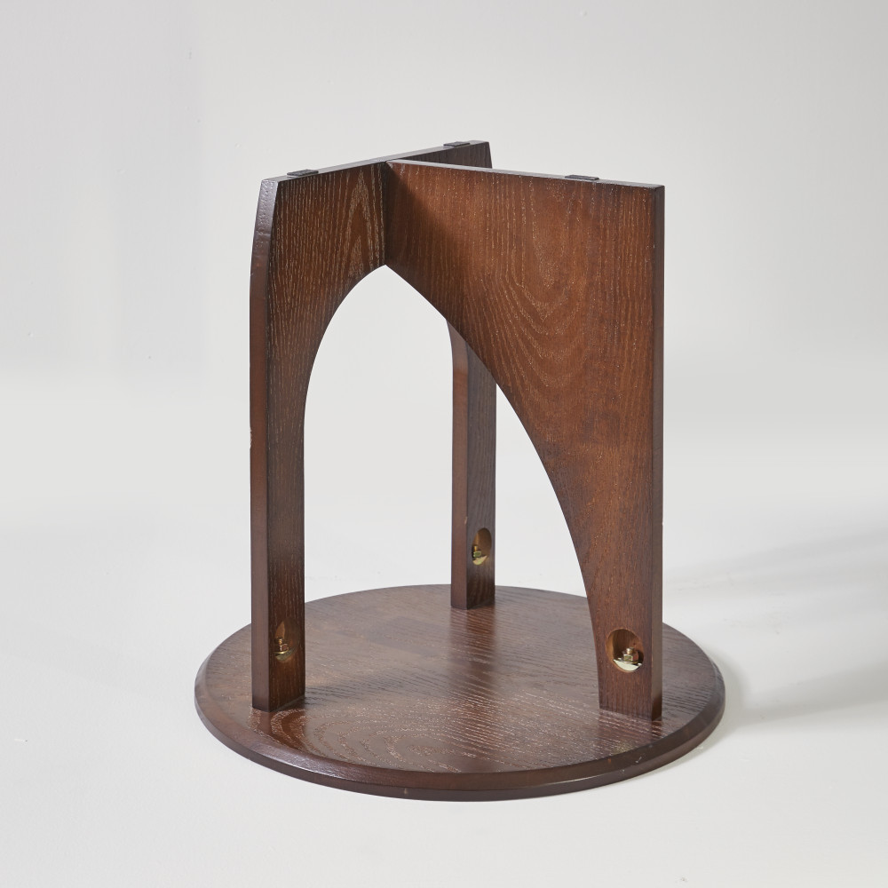 2-Piece Solid Wood Edge Table Set, Natural Wood, Minimalist Center Table