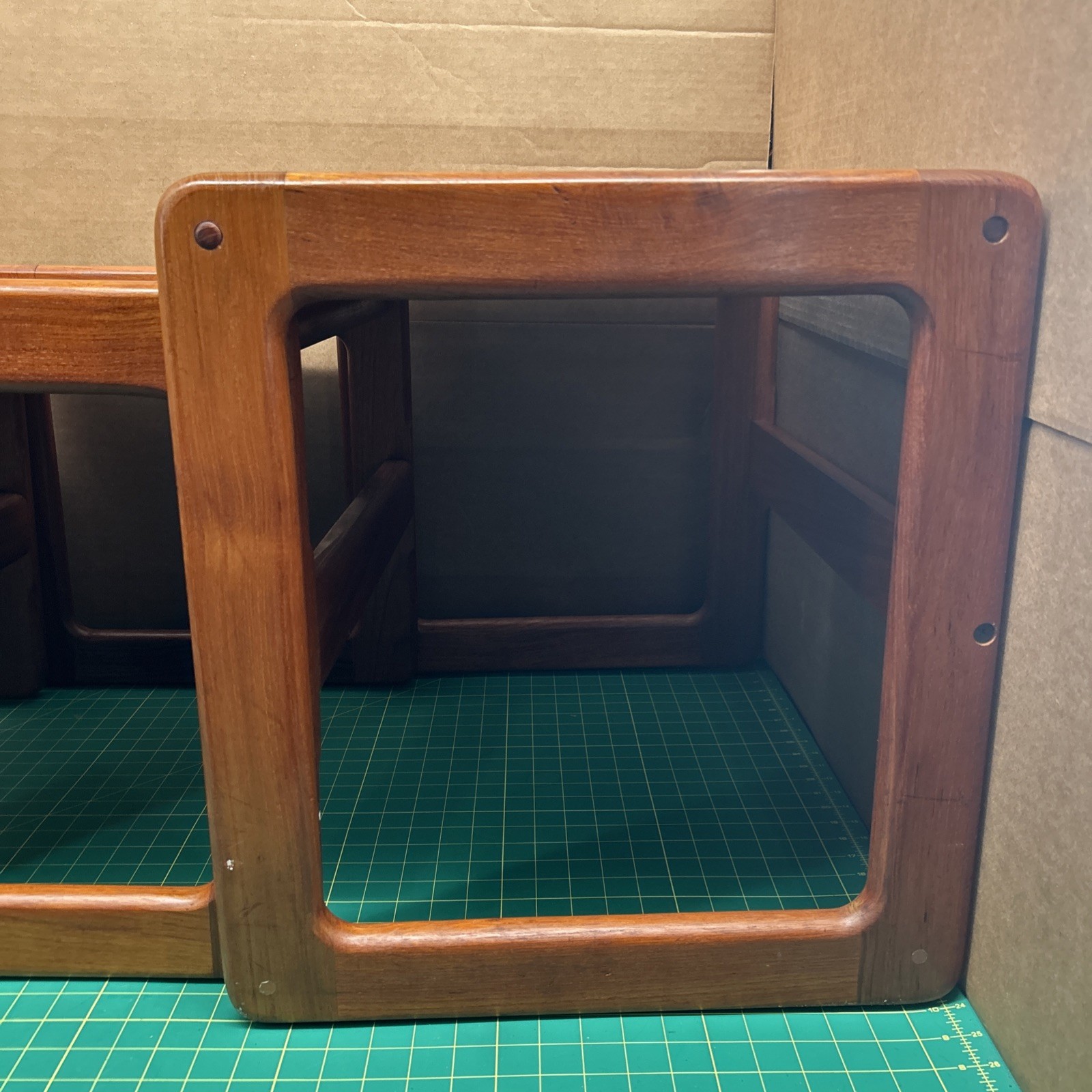 Set Of 3 Danish Wooden Teak Nesting Tables Mid-Century Modern 1970’s