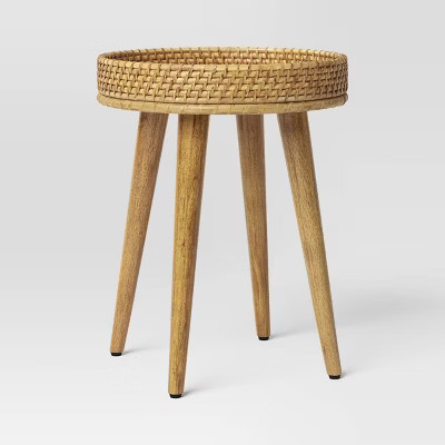 Round Natural Woven Accent Table (FA) – Threshold