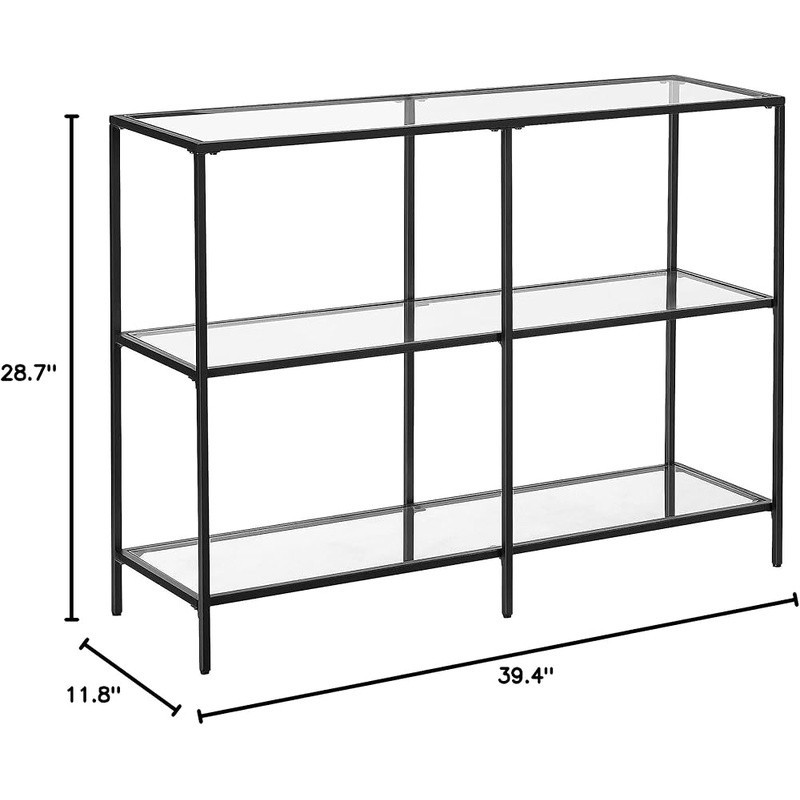 Durable Glass Console Table W/ Adjustable Feet Stylish Home Decor Display New