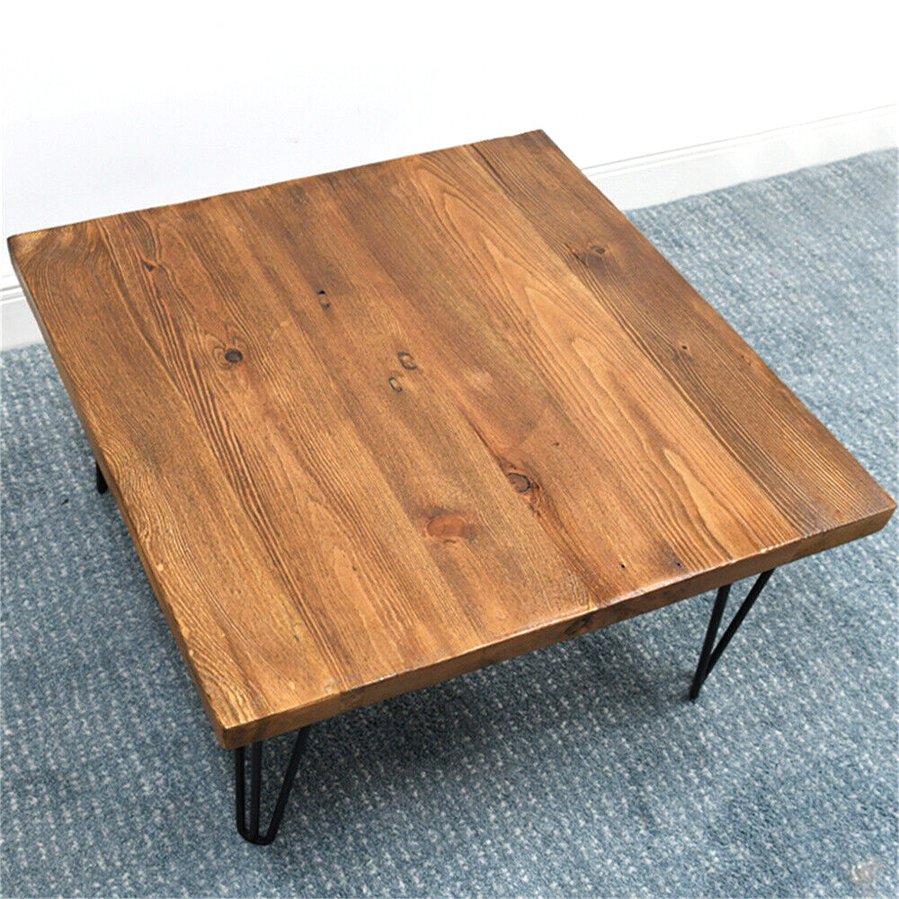 Rustic Square Old Pine Wooden Coffee Table Home Furniture for Living Room Decor
