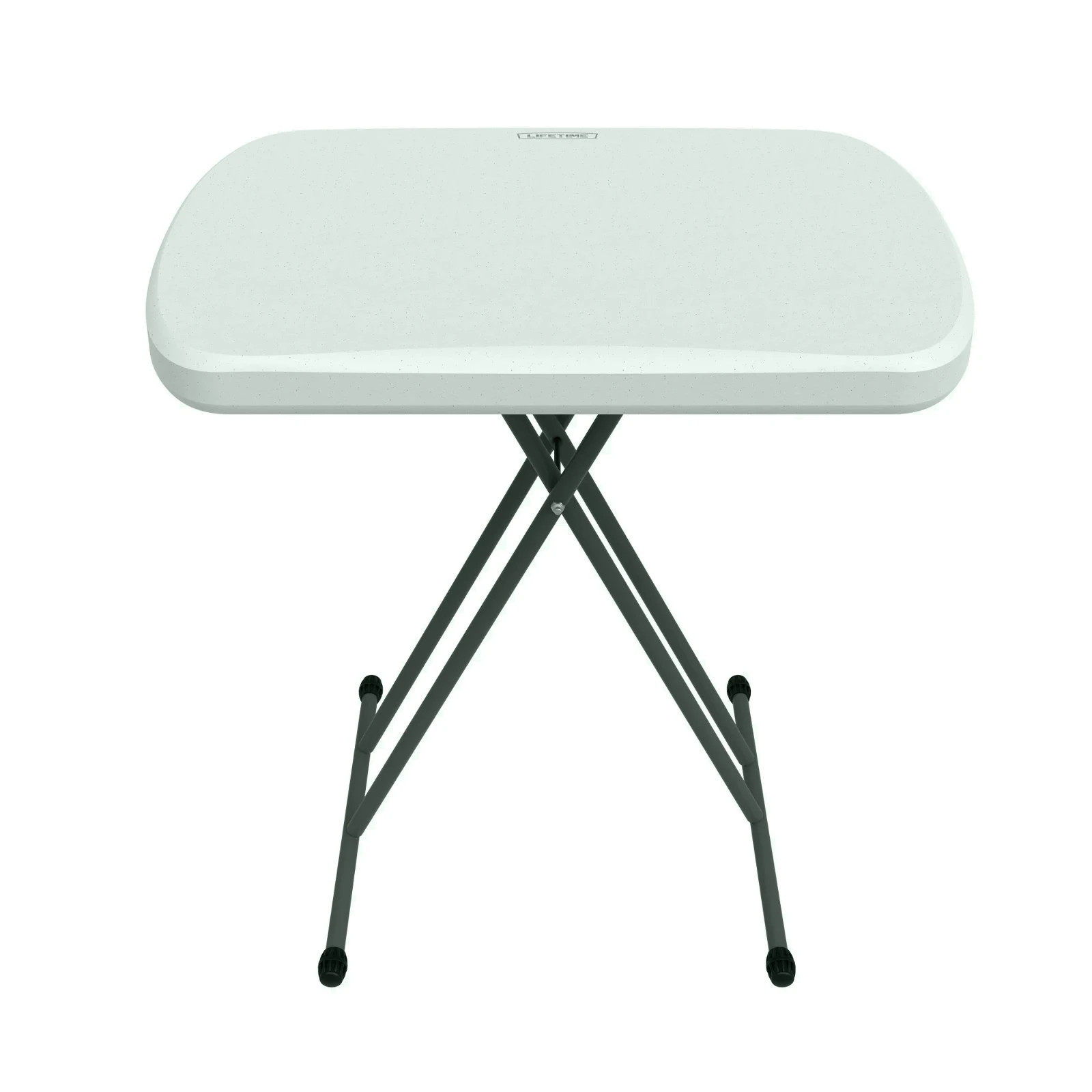 Lifetime 26 in Rectangle Table, Indoor/Outdoor Light Grade, White Granite