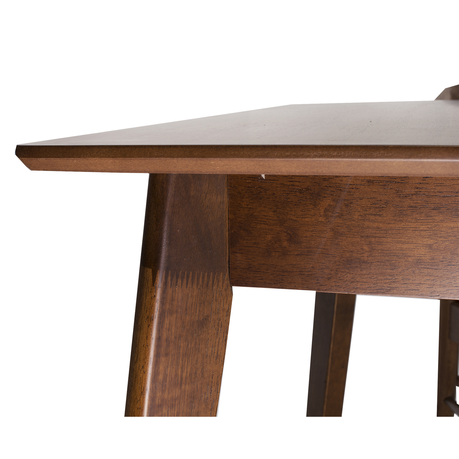 Extendable Rectangular Dining Room Table Modern Solid Wood Medium Brown Color