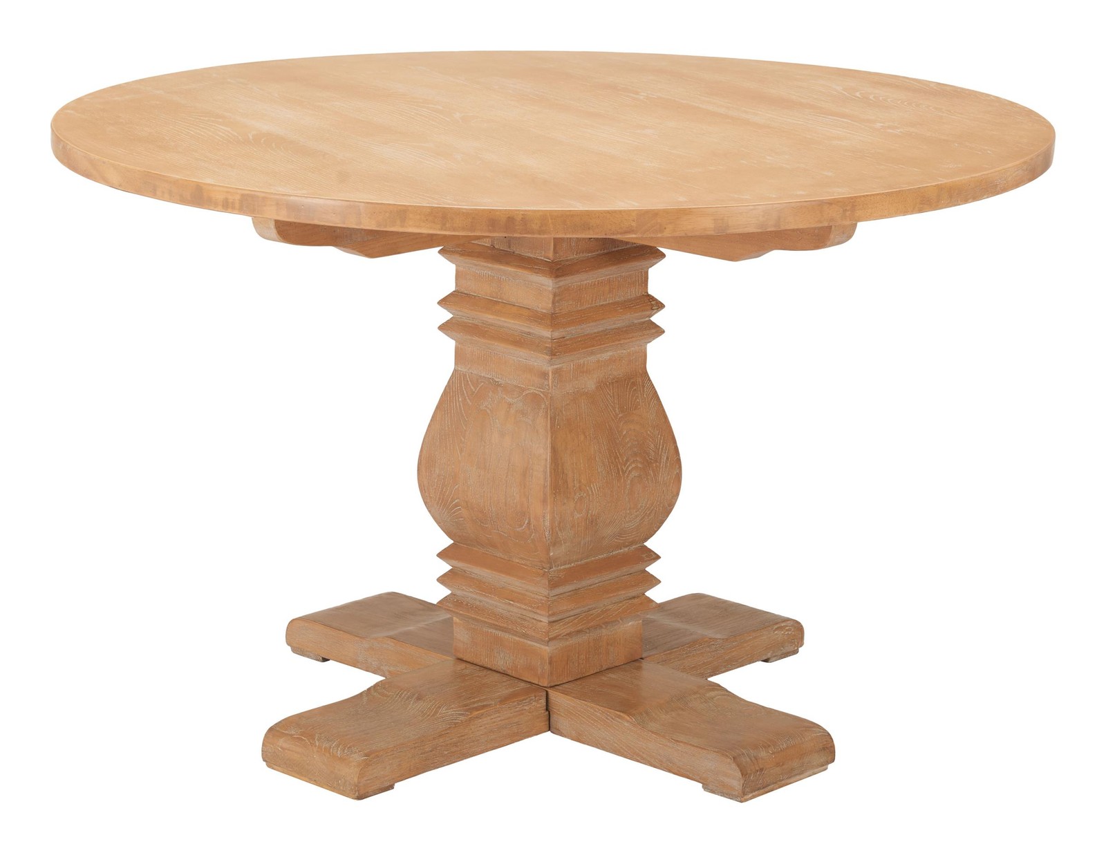ZUO Tabi Solid Elm Wood Round Dining Table in Brown