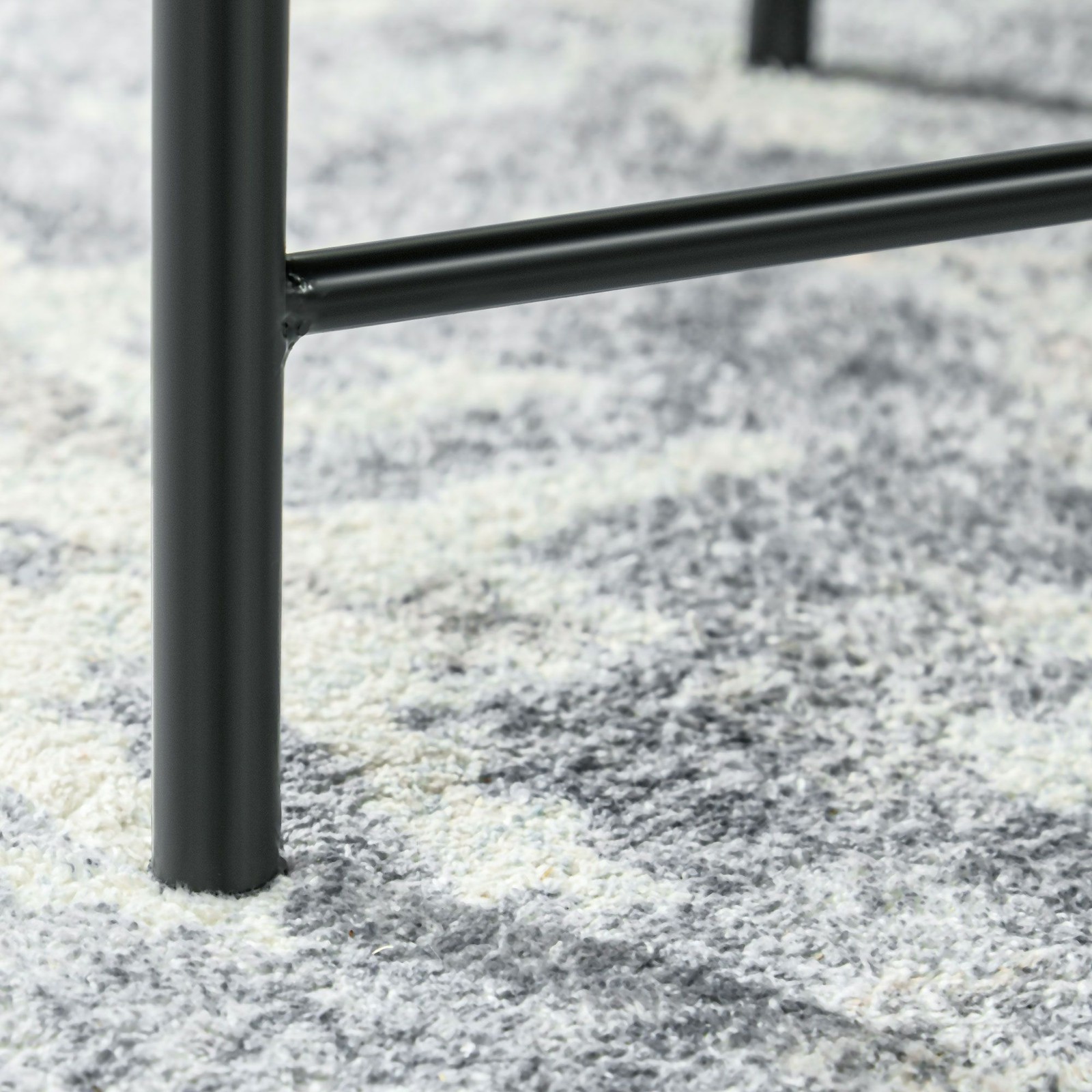 Durable Side Table with Hammered Top, 24in Wide, 15.7in High, Black