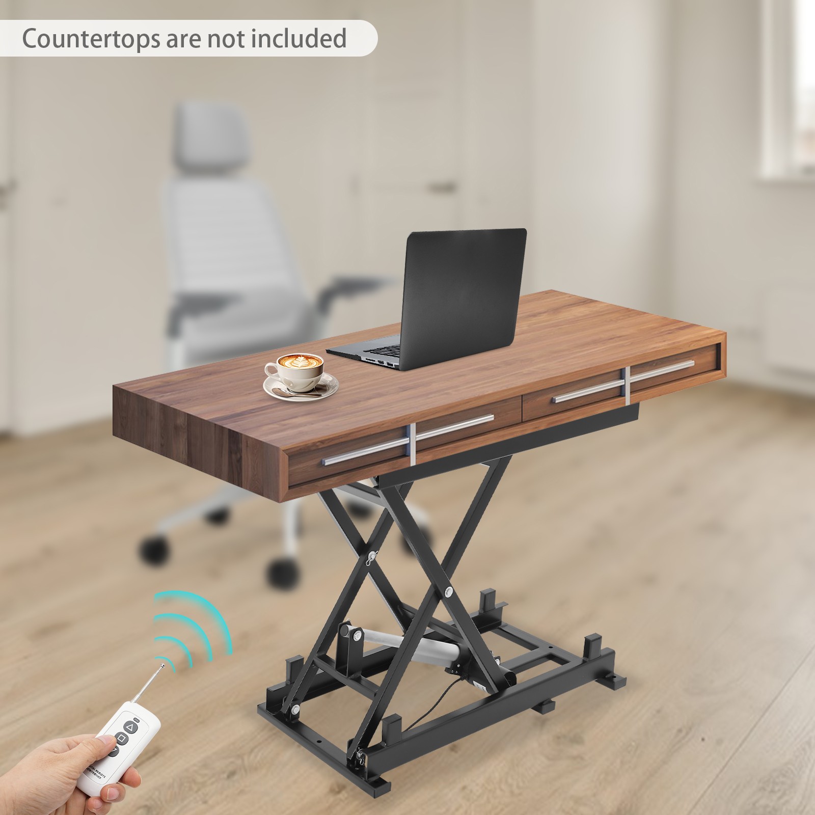 350LB Electric Scissor Lift Table with Remote Control Adjustable Height