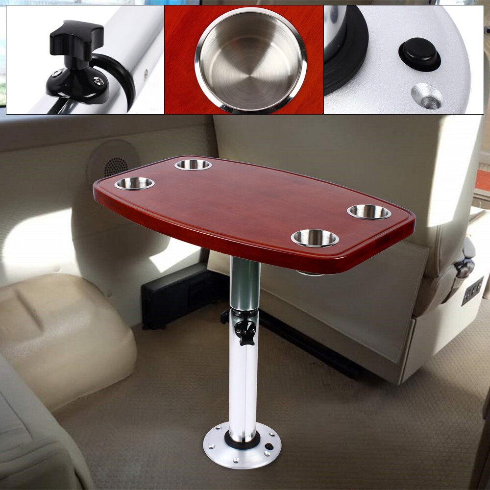 elm Table Top for RV Marine Boat w/ 4 Cup Holders elm Table Top Removable New