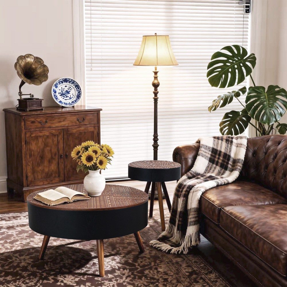 15.7 in Round Side Table Ideal Small Drink Table for Compact Spaces