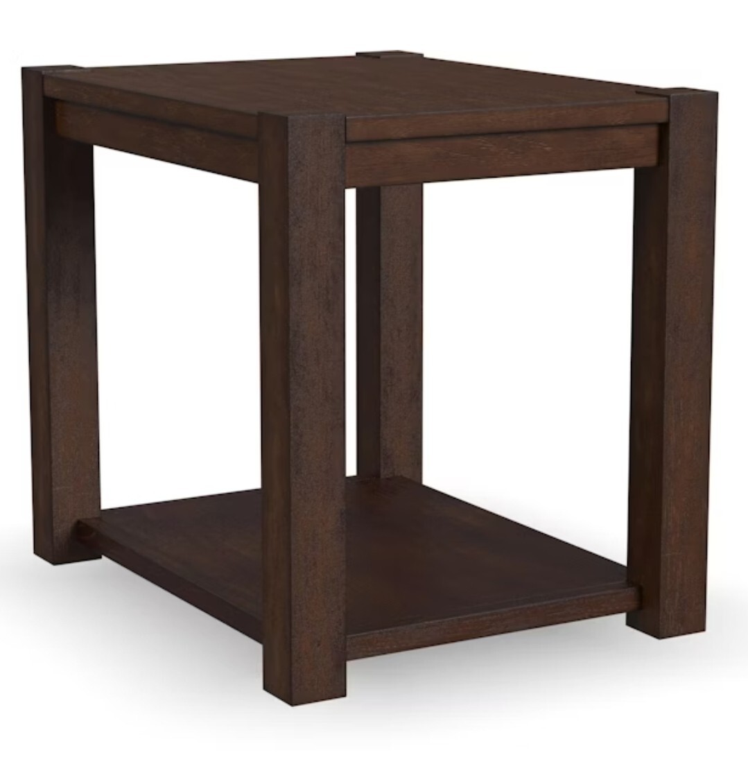 Flexsteel Boulder End Table Dark Brown Rustic, Handcrafted Look NIOB GREAT PRICE