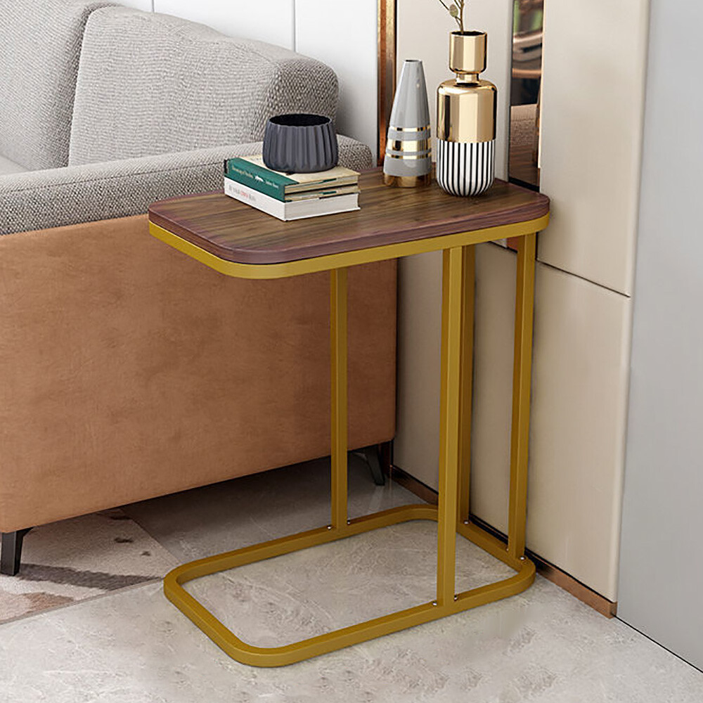C-shaped Sofa Side Table Modern Side Table End Table With Sturdy Metal Frame