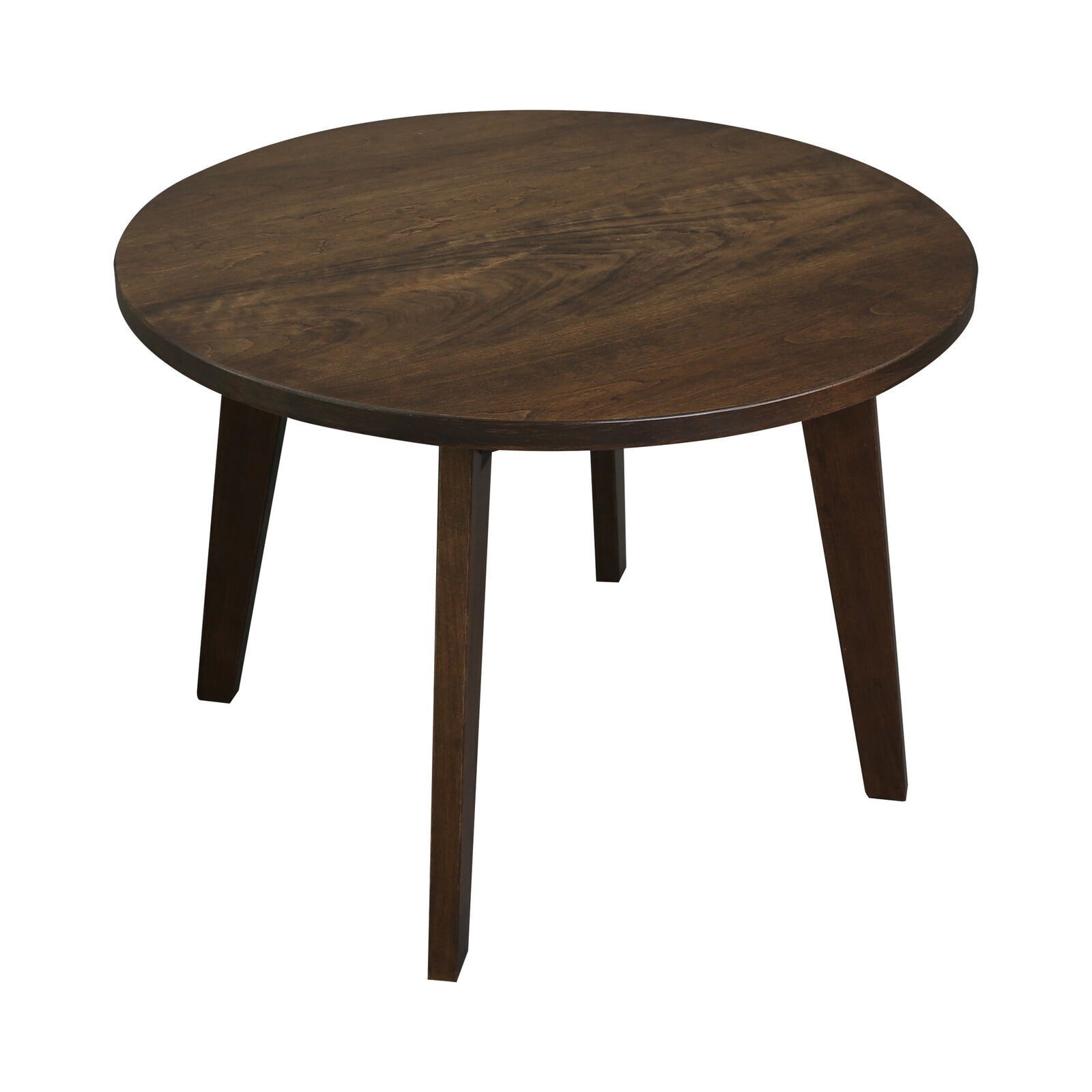 24 In Round Coffee Table Solid Cherry Wood Light Easy Assembly Antique Cherry