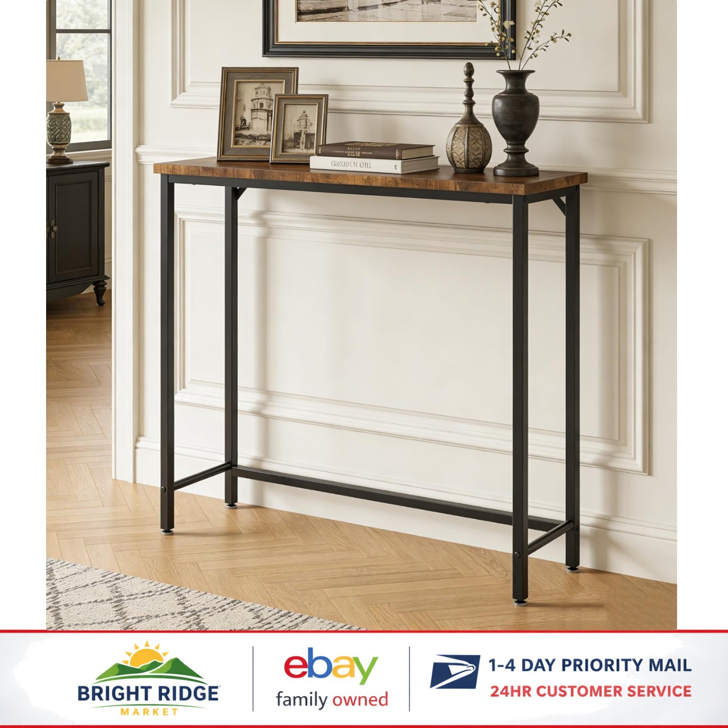 Small Space Console Table with Heavy Duty Design and Anti-Tip Features
