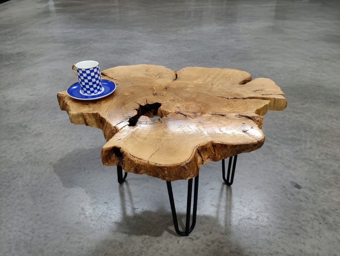 Side Table Natural Live Edge Olive Rustic Nesting Table l By Skilled Hands