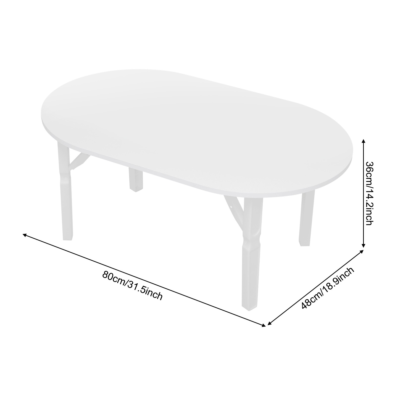 Max 44.09lbs Coffee Table 80*48*36cm Foldable Small Table Portable Coffee Table