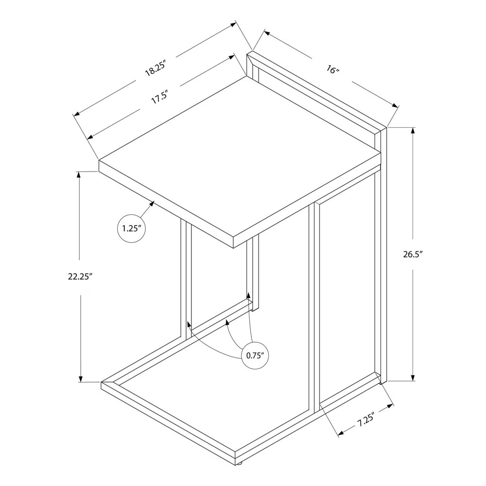 C Table Thick Panel Top Accent Table White – EveryRoom: Glossy Finish,