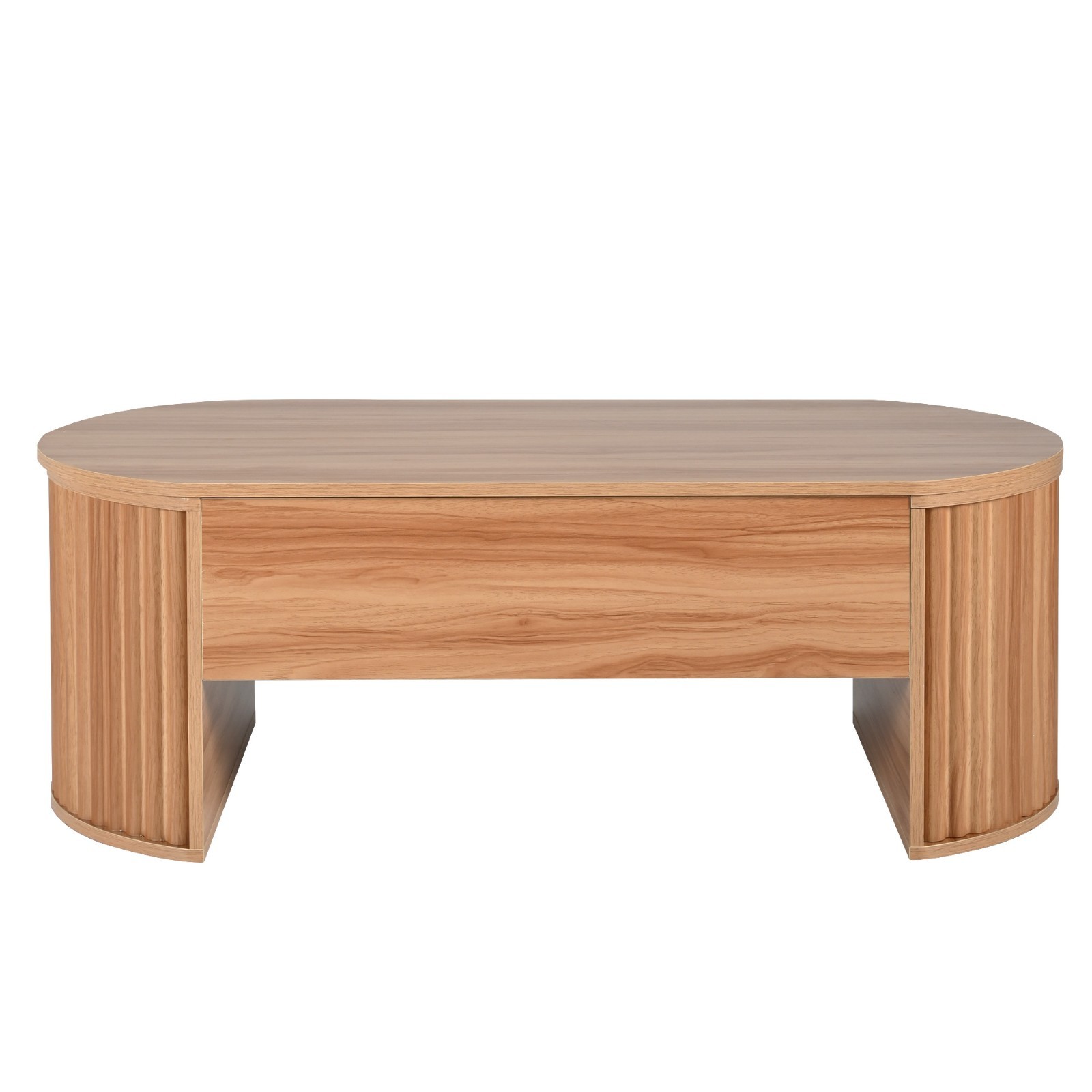 Modern Oval Lift-Top Coffee Table Center Table w/ Hidden Storage For Living Room