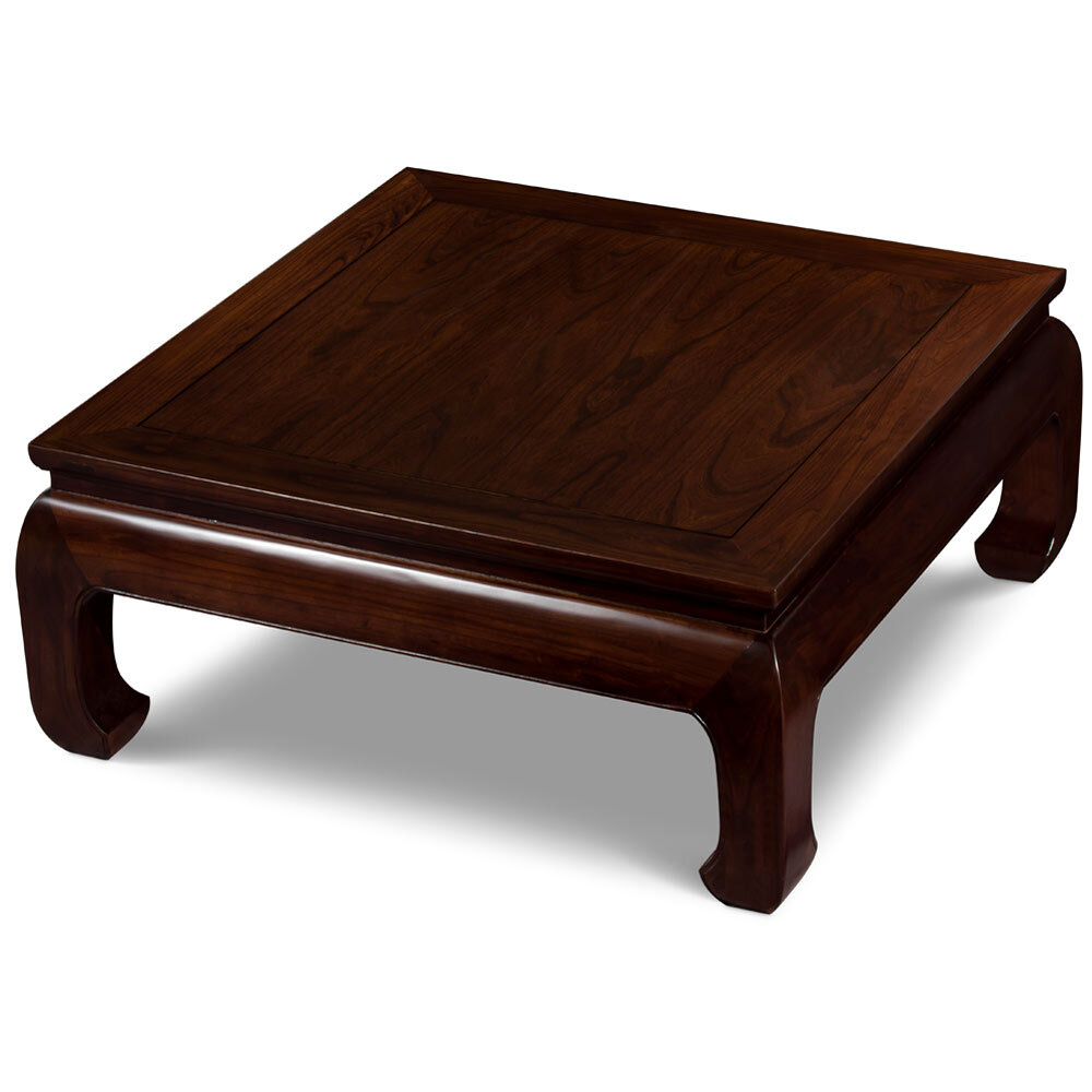 US Seller Dark Espresso Elmwood Ming Square Asian Coffee Table
