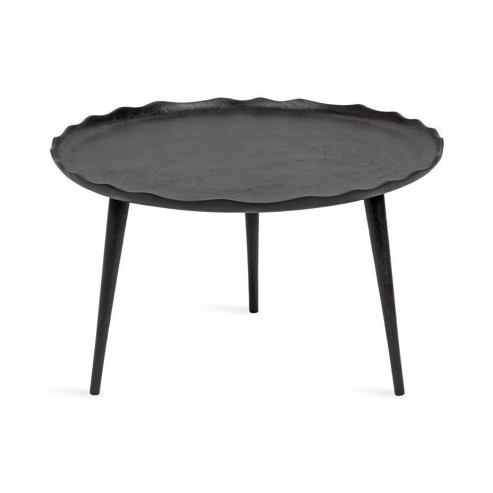 Alessia 26 In. Black round Metal Coffee Table