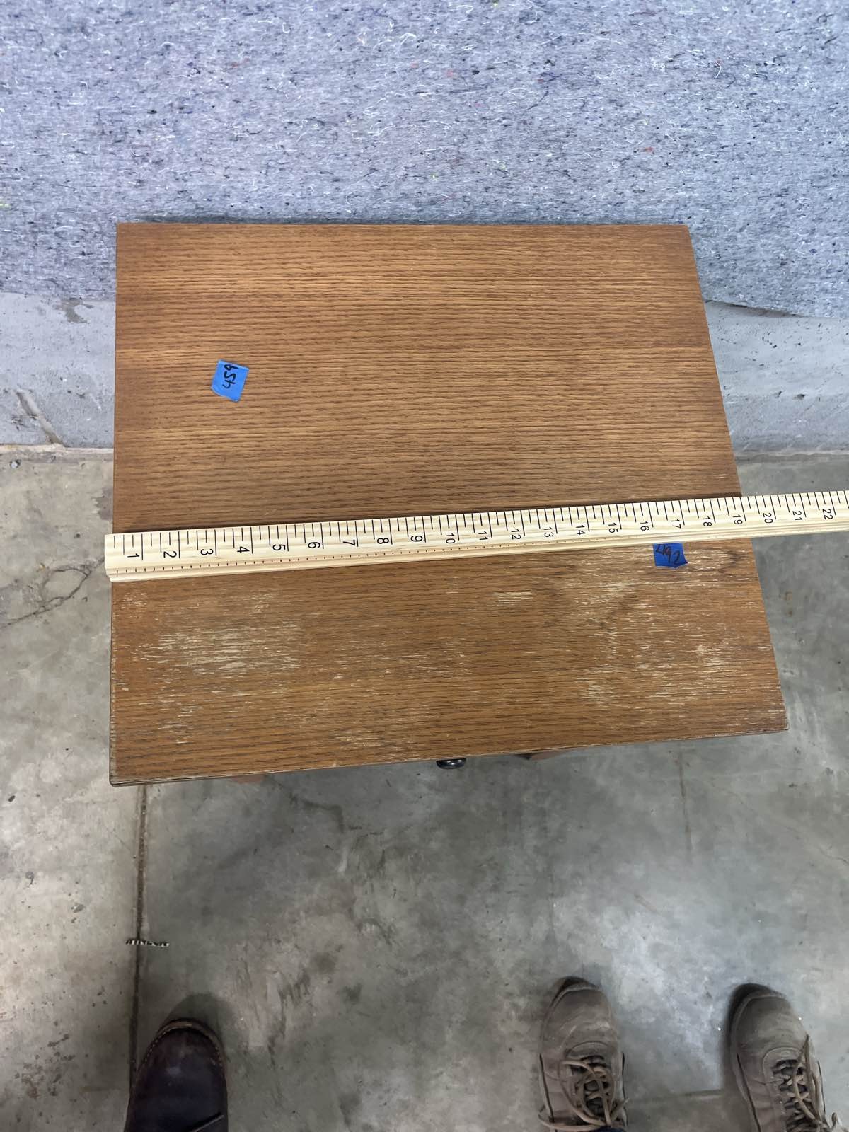 Oak Mission Style End Table with Drawer and Shelf