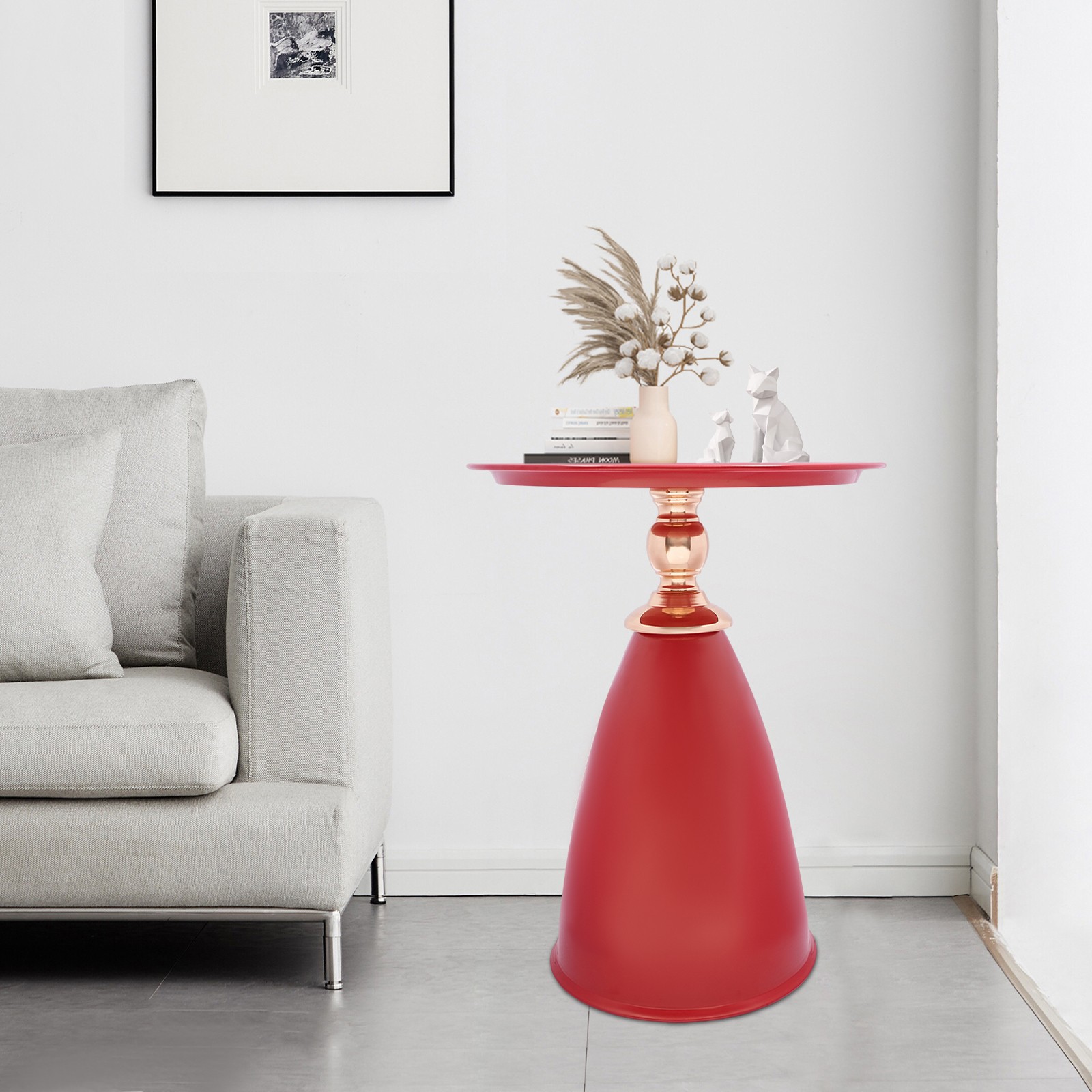 Modern Side End Table Round Side Table Freestanding Living Room Side Table