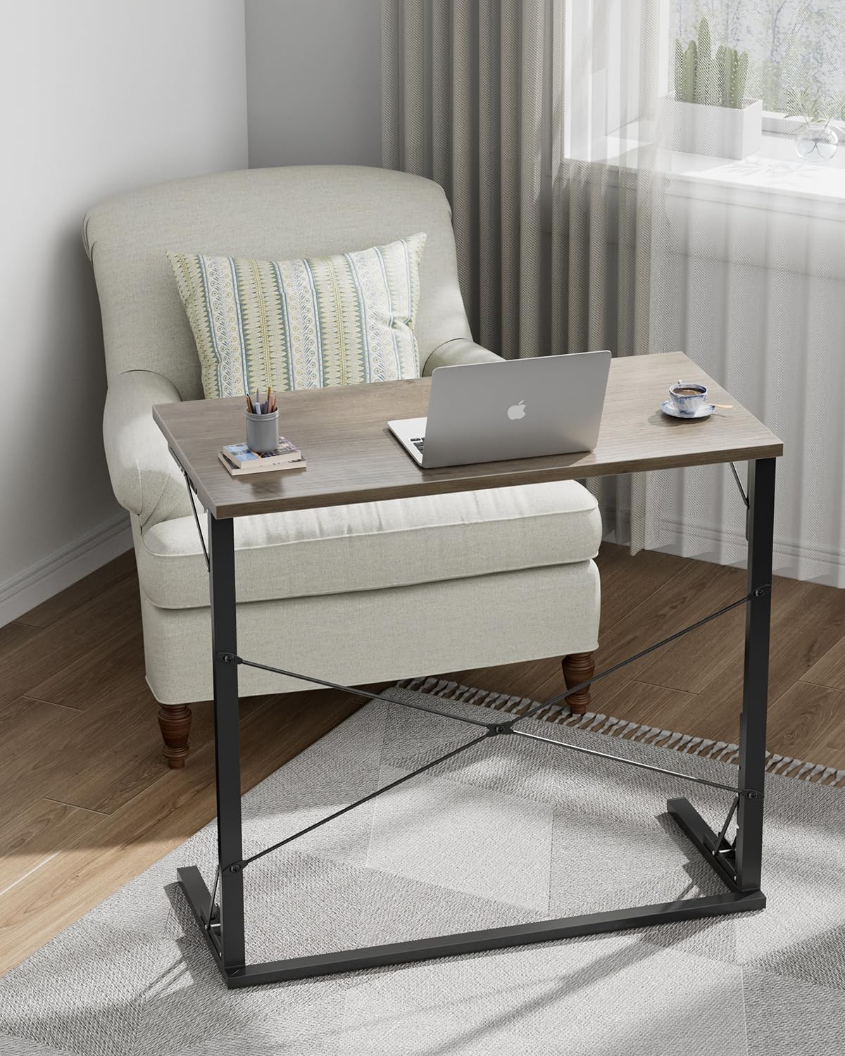 31.5″ Folding Desk, Foldable TV Tray Table for Eating on Couch, Extra Large T…