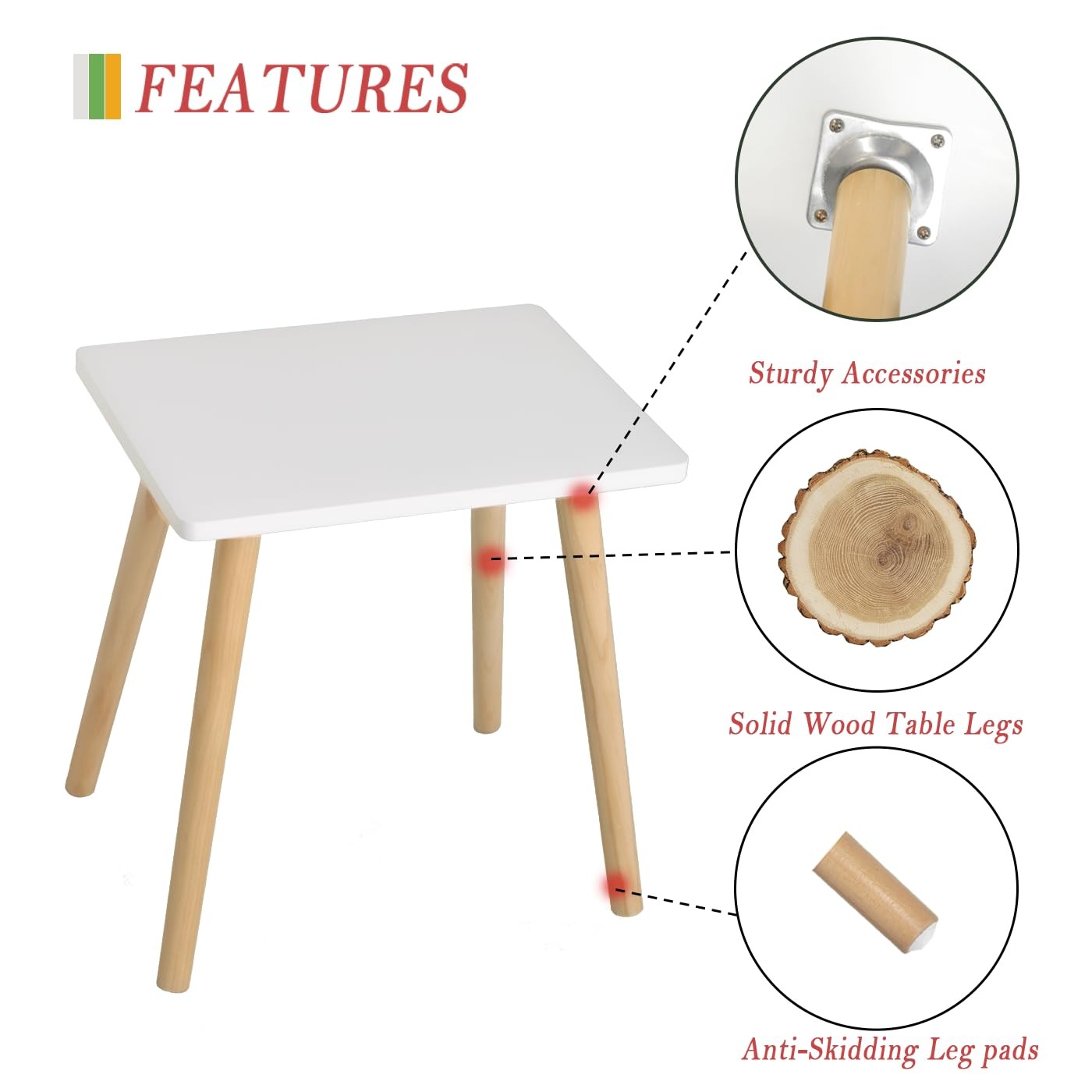 AWASEN Side Table, Small End Accent Table for 11.8”x15.8”x16.5”, White