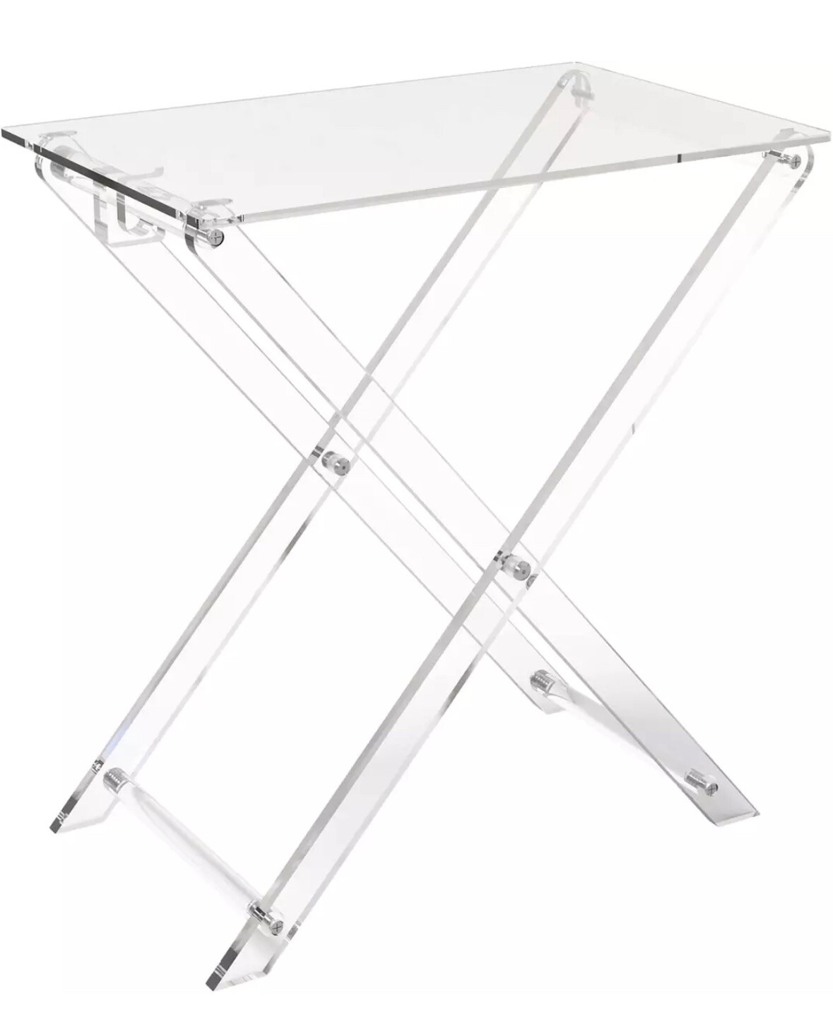 Acrylic Folding TV Tray Table Foldable Furniture Modern Small Desk Space
