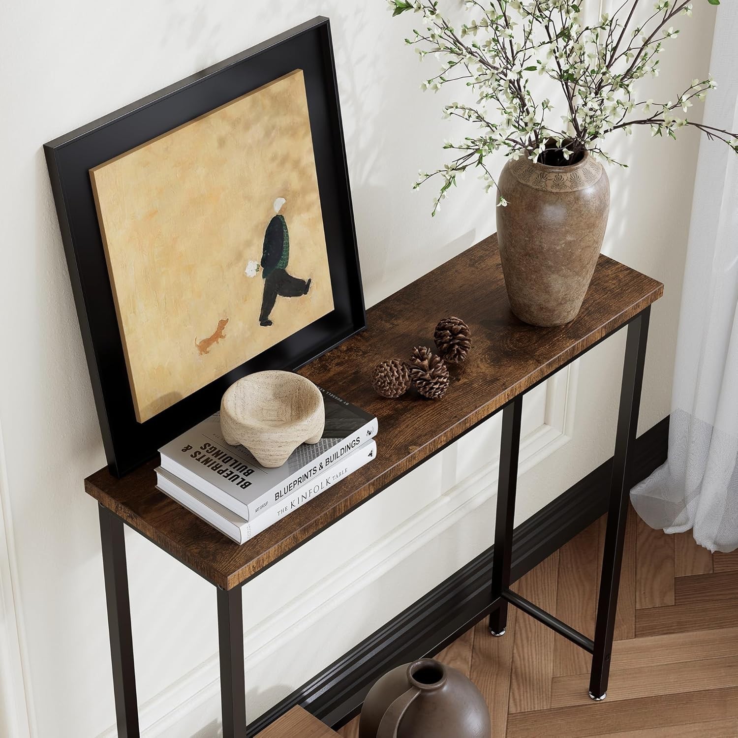 Small Space Console Table with Heavy Duty Design and Anti-Tip Features