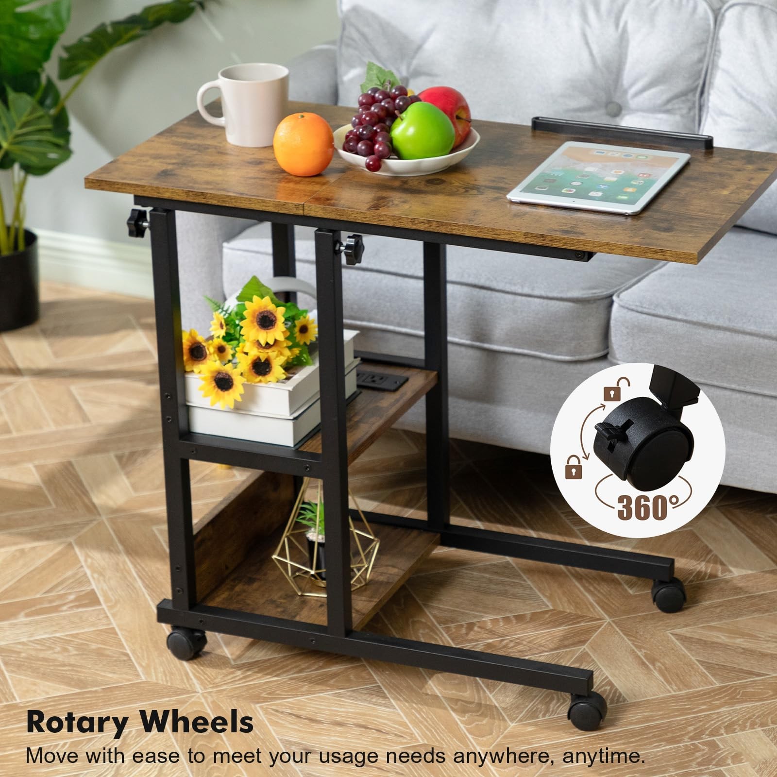 Hadulcet Adjustable C 15.8 inches x 31.5 x 33.5 inches, Romantic Brown