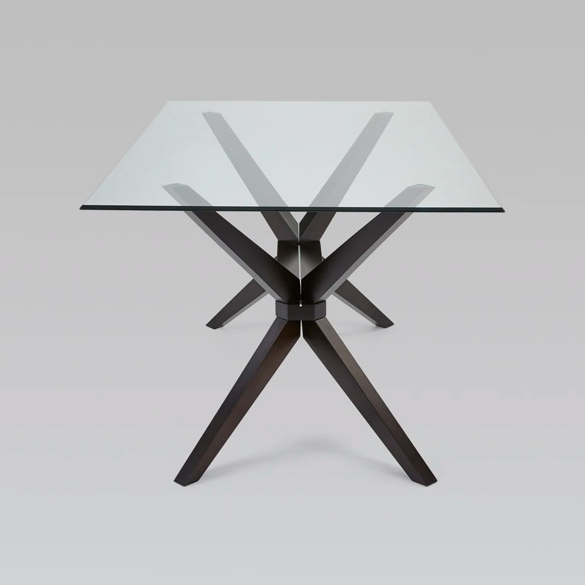 Modern Glass Trestle Dining Table – Seats 6 – Used in excellent condition