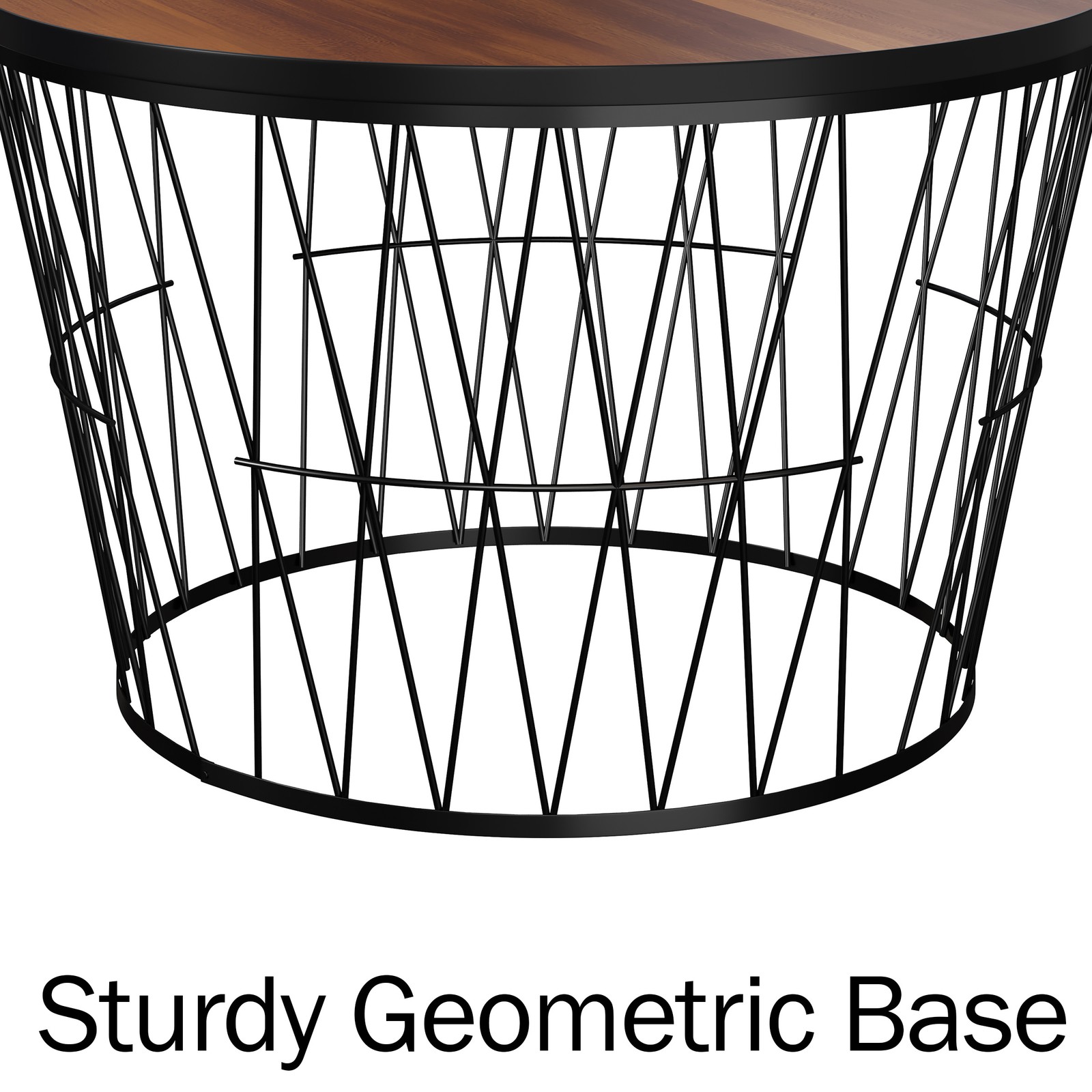 Round Coffee Table with Metal BaseSmall Modern Accent Table 23.5 W x 15 H