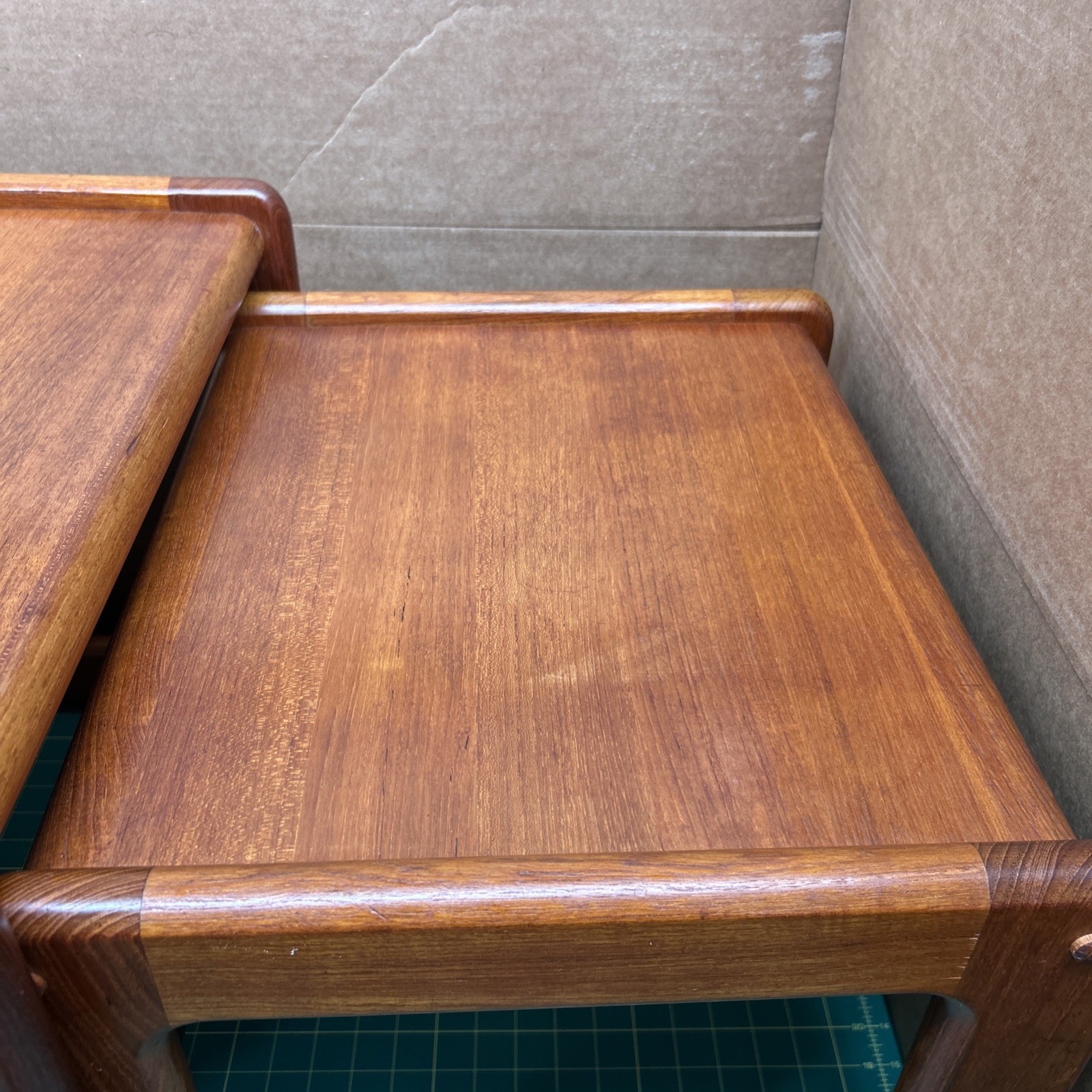 Set Of 3 Danish Wooden Teak Nesting Tables Mid-Century Modern 1970’s
