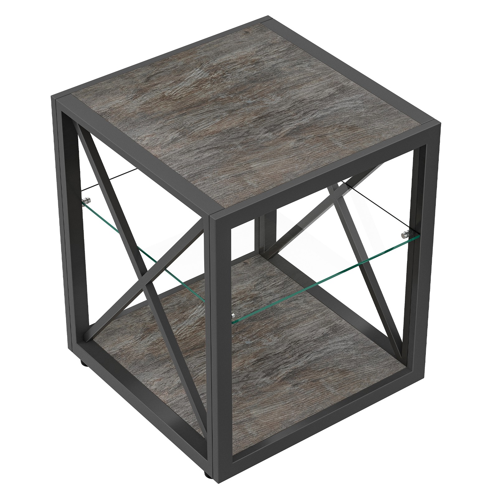 Modern End Table Nightstand Industrial Style Side Table for Bedroom &Living Room