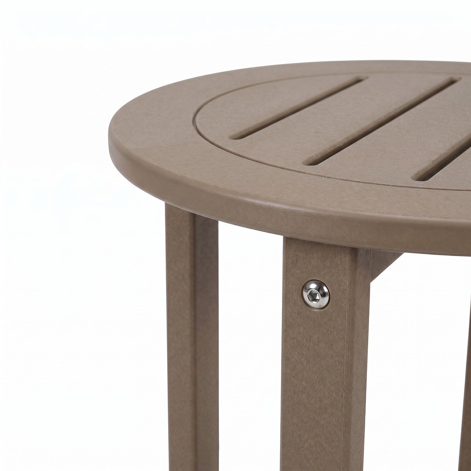 Antique Brown HDPE Outdoor Side Table 15.94″ L x 15.94″ W x 17.71″ H