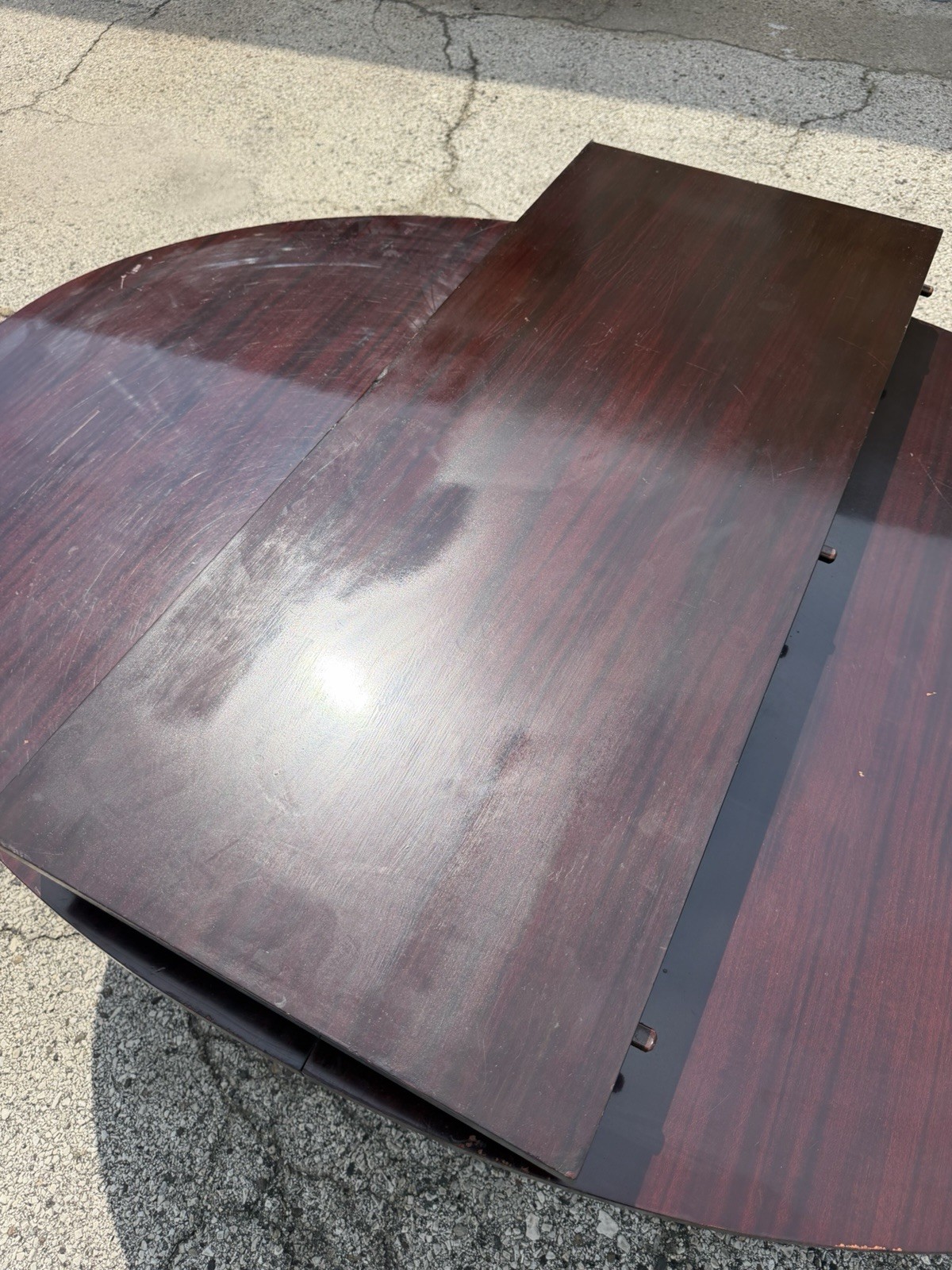 Baker Barbara Barry Art Deco Style Oval 2 Leaf Extension Mahogany Dining Table