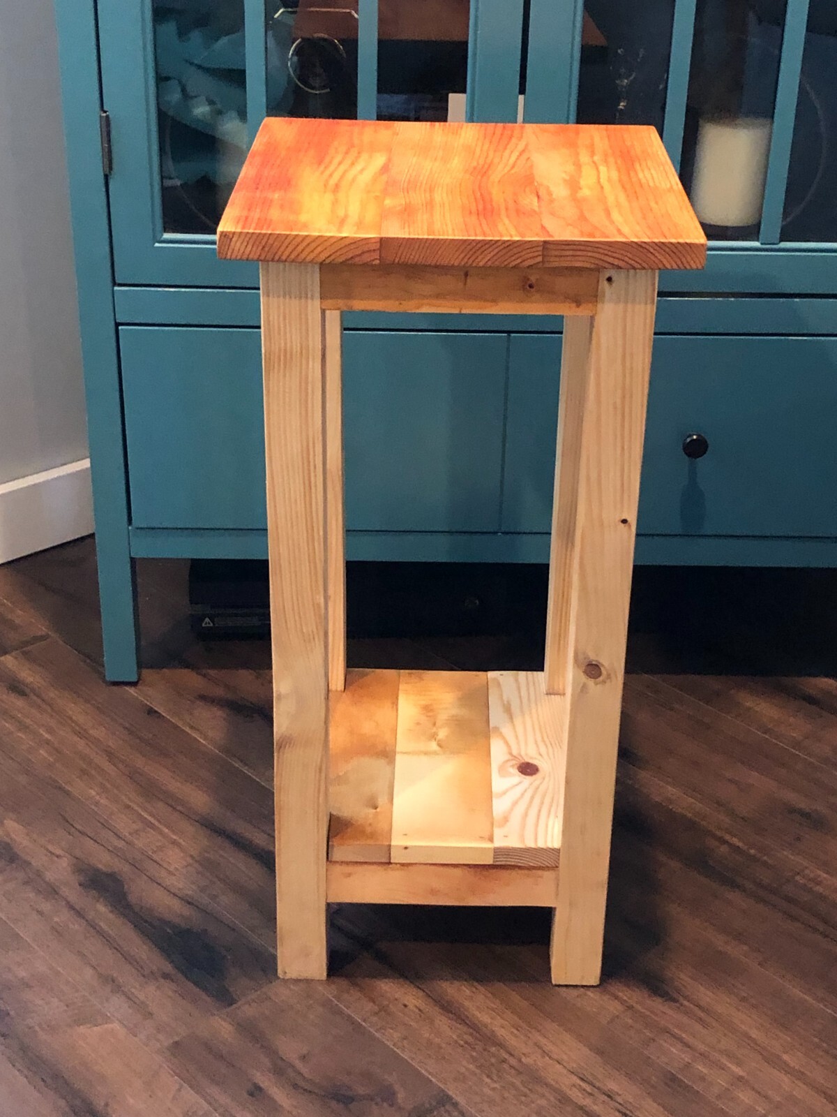 Reclaimed Wood Plant Stand, End, Sofa, or Coffee Table Fully Assembled 12x12x24″