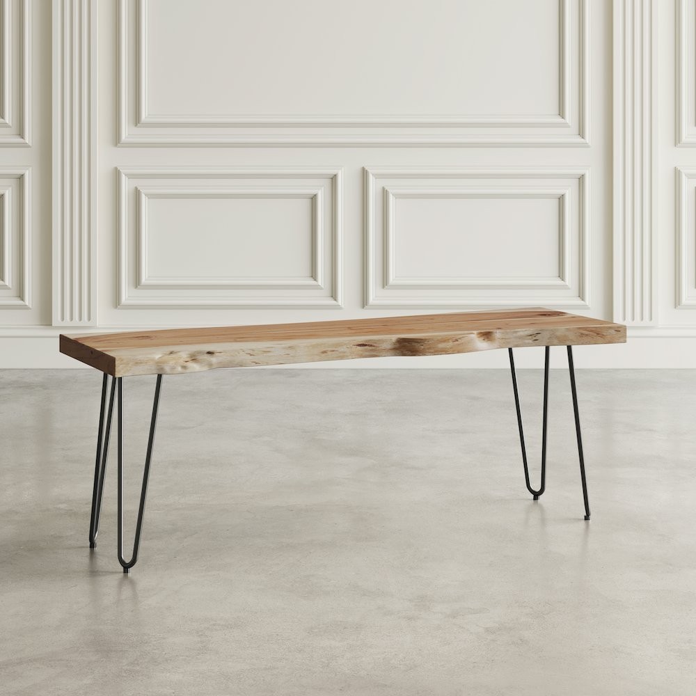 Nature’s Edge 48” Modern Solid Wood Live Edge Bench