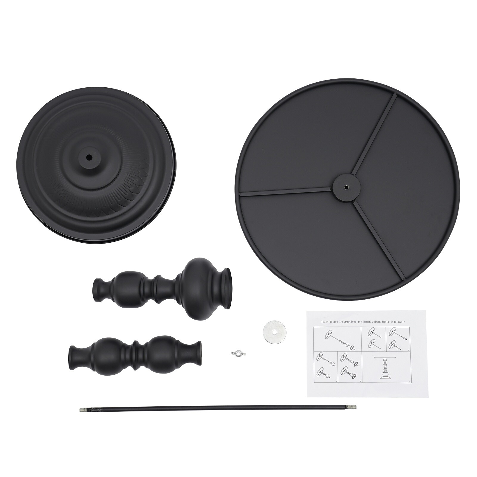 Retro Black End Table, Side Table For Couch, Sofa Side Table For Living Room